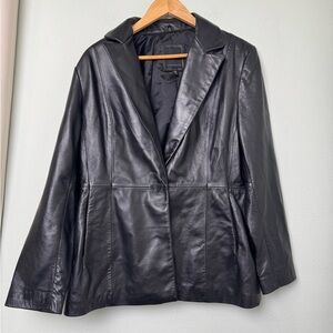 Vintage JLC NEW YORK Vintage 90's 100% Genuine Leather Blazer Jacket Size Large